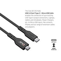 club3D USB-kabel USB 3.2 Gen1 (USB 3.0 / USB 3.1 Gen1) USB-C stekker, USB-micro-B stekker 1.00 m Zwart CAC-1526 - thumbnail