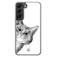 Samsung Galaxy S22 hybride hoesje - Kat kiekeboe - thumbnail