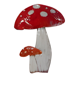 Steker ijzer 2 paddenstoelen 35x80 cm Buitengewoon de Boet - Buitengewoon de boet