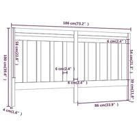 Hoofdbord 186x4x100 cm massief grenenhout zwart - thumbnail