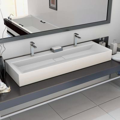 VidaXL Wastafel 120x46x11 cm mineraal gegoten/marmer gegoten wit