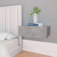 VidaXL Nachtkastjes 2 st zwevend 40x30x15 cm bewerkt hout betongrijs - thumbnail