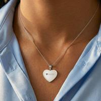 Ketting hart hanger met tekst - zilver - thumbnail
