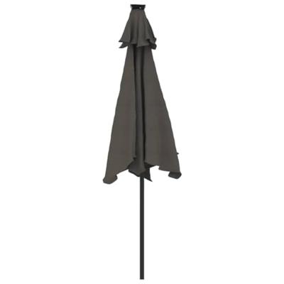 VidaXL Parasol met led's en stalen paal 225x225x212cm antracietkleurig