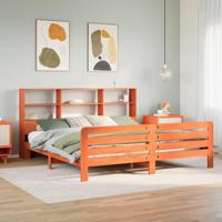 Bedframe zonder matras massief grenenhout wasbruin 180x200 cm - thumbnail