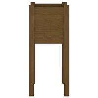 Plantenbakken 2 st 31x31x70 cm massief grenenhout honingbruin - thumbnail