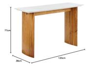 Wandtafel Home ESPRIT Wit Bruin Marmer Mangohout 120 x 38 x 77 cm - thumbnail