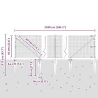 VidaXL Afrasteringspaal groen 25 x 0,6 m (19 x 19 mm gaas) - thumbnail