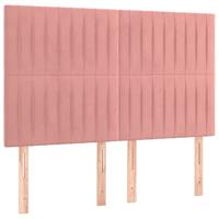 Boxspring met matras en LED fluweel roze 140x200 cm - thumbnail