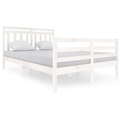 Bedframe massief hout wit 140x200 cm Bedframe massief hout wit 140x200 cm