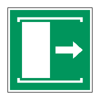 Deur naar rechts schuiven om te openen - 100 x 100 mm - Kunststof bord - thumbnail