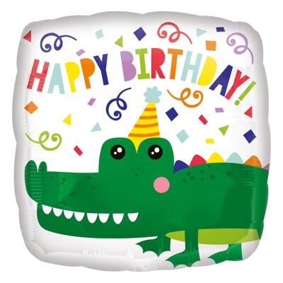 Folieballon Happy Birthday Krokodil - 43 cm
