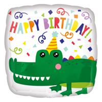 Folieballon Happy Birthday Krokodil - 43 cm - thumbnail
