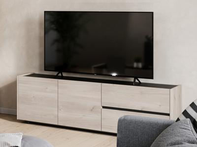 Tv-meubel CADOLZBURG 2 deuren 2 lades castello eik/zwart Tv-meubel CADOLZBURG 2 deuren 2 lades castello eik/zwart