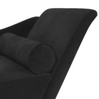 Chaise longue met kussens fluweel zwart - thumbnail