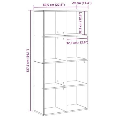 Boekenkast Zwart eiken 69.5 x 29 x 137.5 cm Bewerkt hout