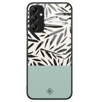 Samsung Galaxy A14 glazen hardcase - Abstract mint palms - thumbnail