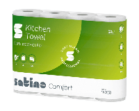 Satino comfort keukenrol 2 laags 64 vel (8x 4 rol) - thumbnail