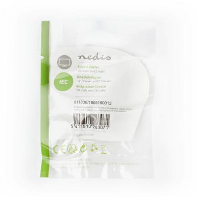 Nedis csgp40940wt coaxadapter iec (coax) male - iec (coax) male wit