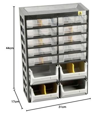 Allit 458140 Opslagmagazijn VarioPlus Basic D 21 (b x h x d) 305 x 435 x 170 mm Zwart, Grijs, Geel 1 stuk(s)