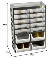 Allit 458140 Opslagmagazijn VarioPlus Basic D 21 (b x h x d) 305 x 435 x 170 mm Zwart, Grijs, Geel 1 stuk(s) - thumbnail