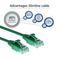 ACT Groene 2 meter LSZH U/UTP CAT6 datacenter slimline patchkabel snagless met RJ45 connectoren - thumbnail