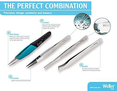 Weller Erem® 24SA Precisiepincet Punt, gebogen 40°, fijn 150.00 mm