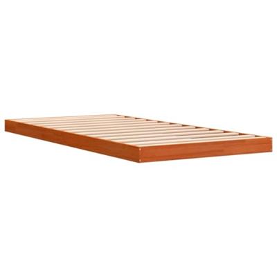 Bedframe massief grenenhout wasbruin 100x200 cm