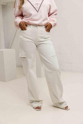 Unique The Label June Wide Leg Jeans Dames Wit - Maat 38 - Kleur: Wit | Soccerfanshop Unique The Label June Wide Leg Jeans Dames Wit - Maat 38 - Kleur: Wit | Soccerfanshop