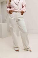 Unique The Label June Wide Leg Jeans Dames Wit - Maat 38 - Kleur: Wit | Soccerfanshop - thumbnail