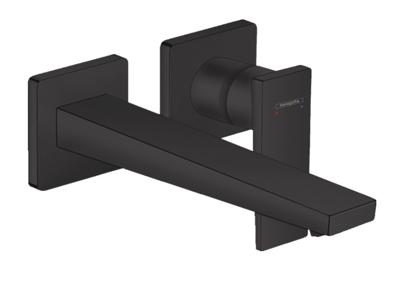 Wastafelmengkraan Metropol HansGrohe Afdekset Uitloop 22.5 cm en Afvoerplug Mat Zwart