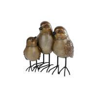 CosyDecor Sculptuur 3 vogels bruin polystone - thumbnail