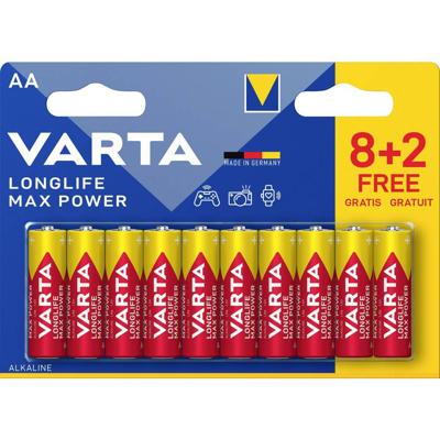Varta Longlife Max Power AA Blister 10 (8+2) AA batterij (penlite) Alkaline 1.5 V 10 stuk(s)