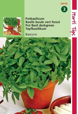 Zaden Pot-Basilicum Bascuro Griekse Donkergroene Hortitops - Hortitops