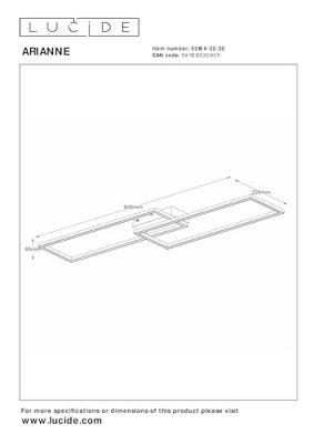 Lucide ARIANNE - Plafonnière - LED - CCT - 1x23W 2700K/4000K - Zwart