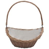 VidaXL Houtmand met handvat 57x46,5x52 cm wilgenhout bruin - thumbnail