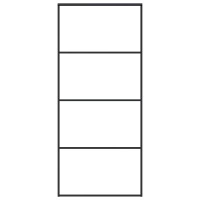 VidaXL Schuifdeur 90x205 cm mat esg-glas en aluminium zwart