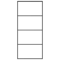 VidaXL Schuifdeur 90x205 cm mat esg-glas en aluminium zwart - thumbnail