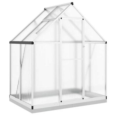 Tuinkas met basisframe 169x114x202 cm aluminium zilverkleurig
