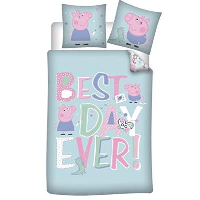 Peppa Pig Dekbedovertrek Best day Ever 140 x 200 cm - Polyester Peppa Pig Dekbedovertrek Best day Ever 140 x 200 cm - Polyester