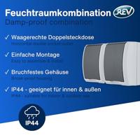 REV 0510221777 Wandcontactdoos dubbel Compleet Lichtgrijs 1 stuk(s) - thumbnail