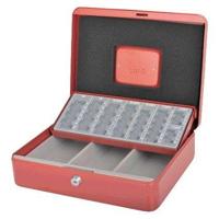 Geldkist Pavo met muntsorteerbak 300x240x90mm rood - thumbnail