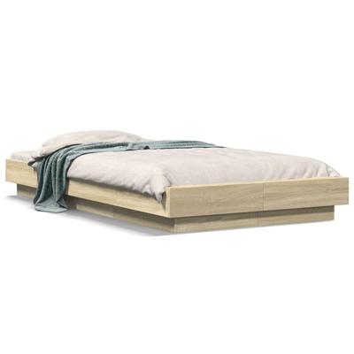 Bedframe met LED-verlichting sonoma eikenkleurig 90x190 cm