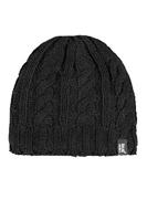 Ladies cable hat one size black - thumbnail