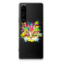 Sony Xperia 1 III Telefoonhoesje met Naam Cat Color - thumbnail