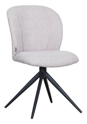 LABEL51 Eetkamerstoel Kimo - Naturel - Boucle - Black Frame