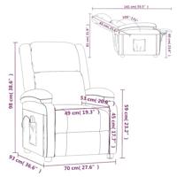 Massagestoel fluweel lichtgrijs - thumbnail