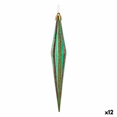 Kerst Decoratie Set Uitgerekt Groen Gouden 3 x 8,5 x 19 cm (12 Stuks)
