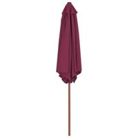VidaXL Parasol met houten paal 270 cm bordeauxrood - thumbnail