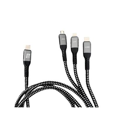 IWH 019057 USB-laadkabel USB-C, USB-micro-A bus, Apple Lightning stekker 1.20 m